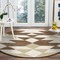 Homeroots 6 ft. Round Brown, Tan & Cream Bohemian Geometric Area Rug 396187 - alternate 4